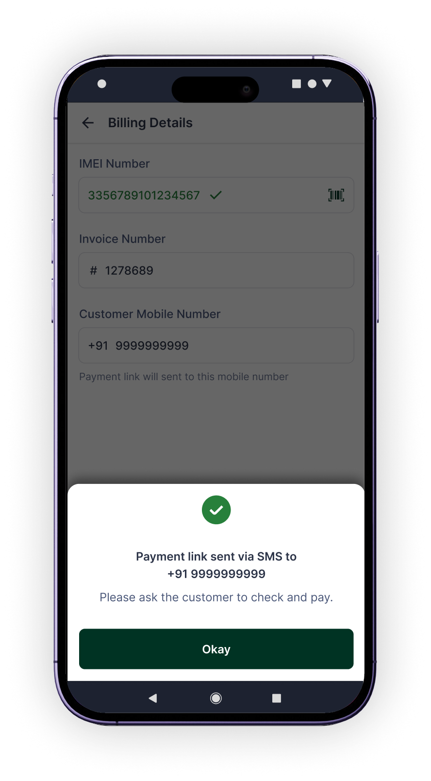 Payment Link Sent