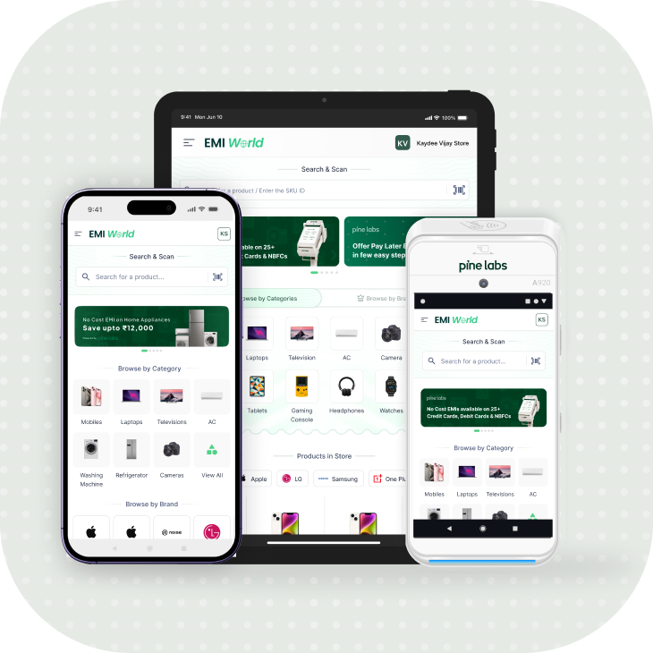 Modern Adaptive UI, multi-device EMI World home screen